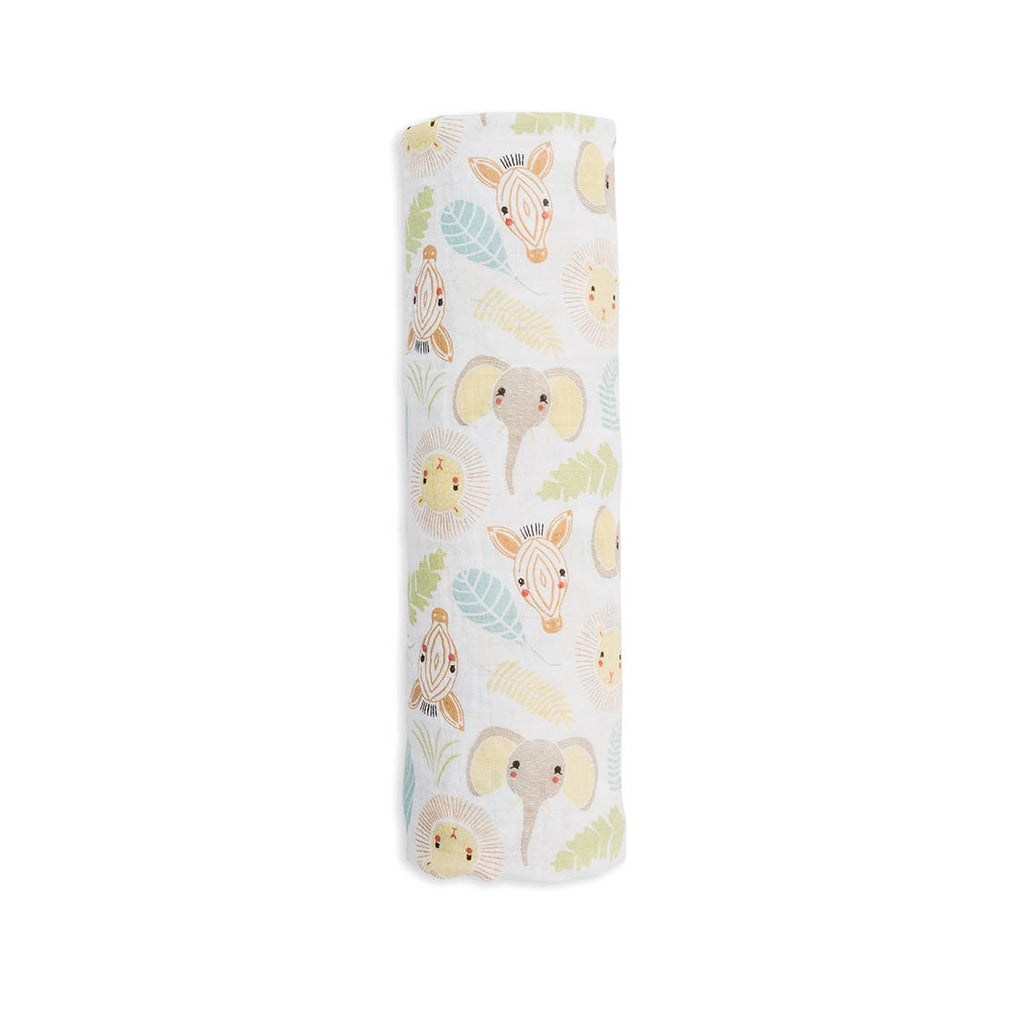 Muslin Cotton Baby Swaddle Blanket 120x120cm, Jungle