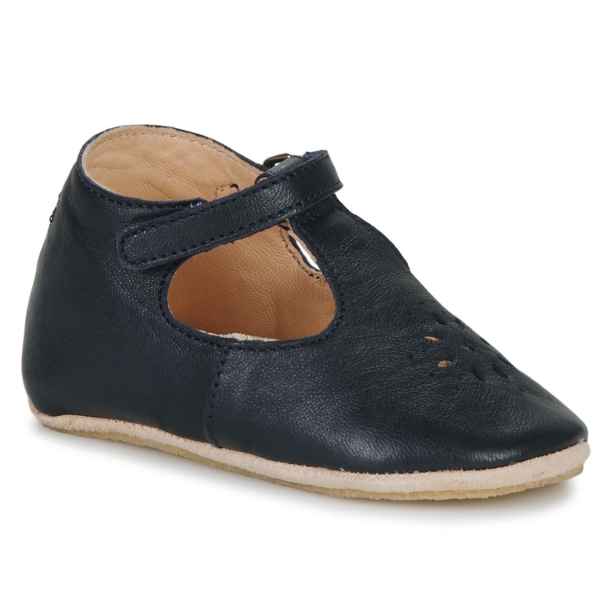 Scarpine in pelle con cinturino a T, Blu navy | Easy Peasy
