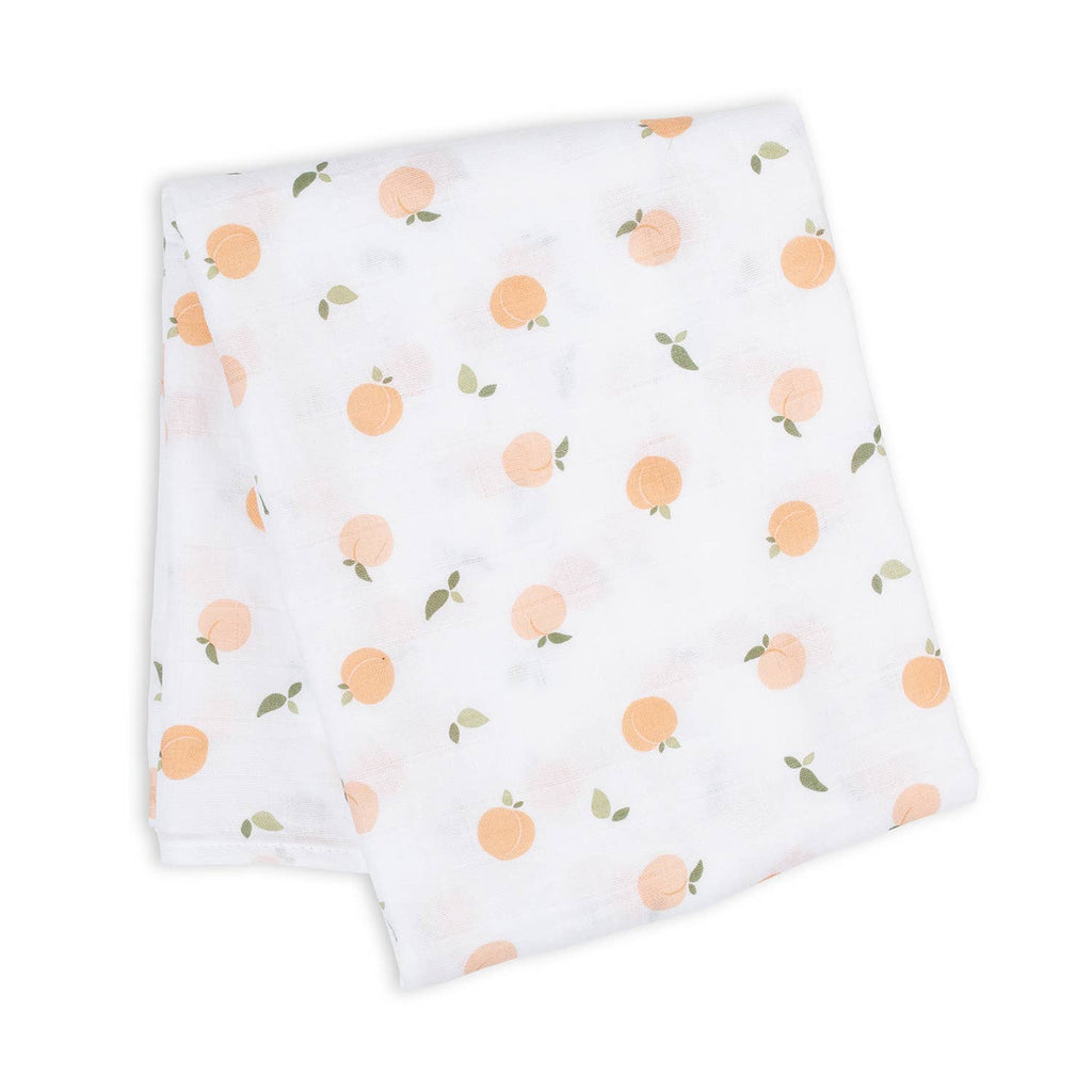 Muslin Cotton Baby Swaddle Blanket 100x100cm, Peaches