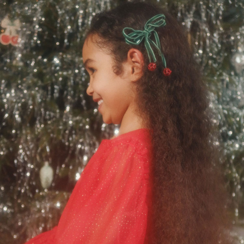 Hair clips, Cherry bow