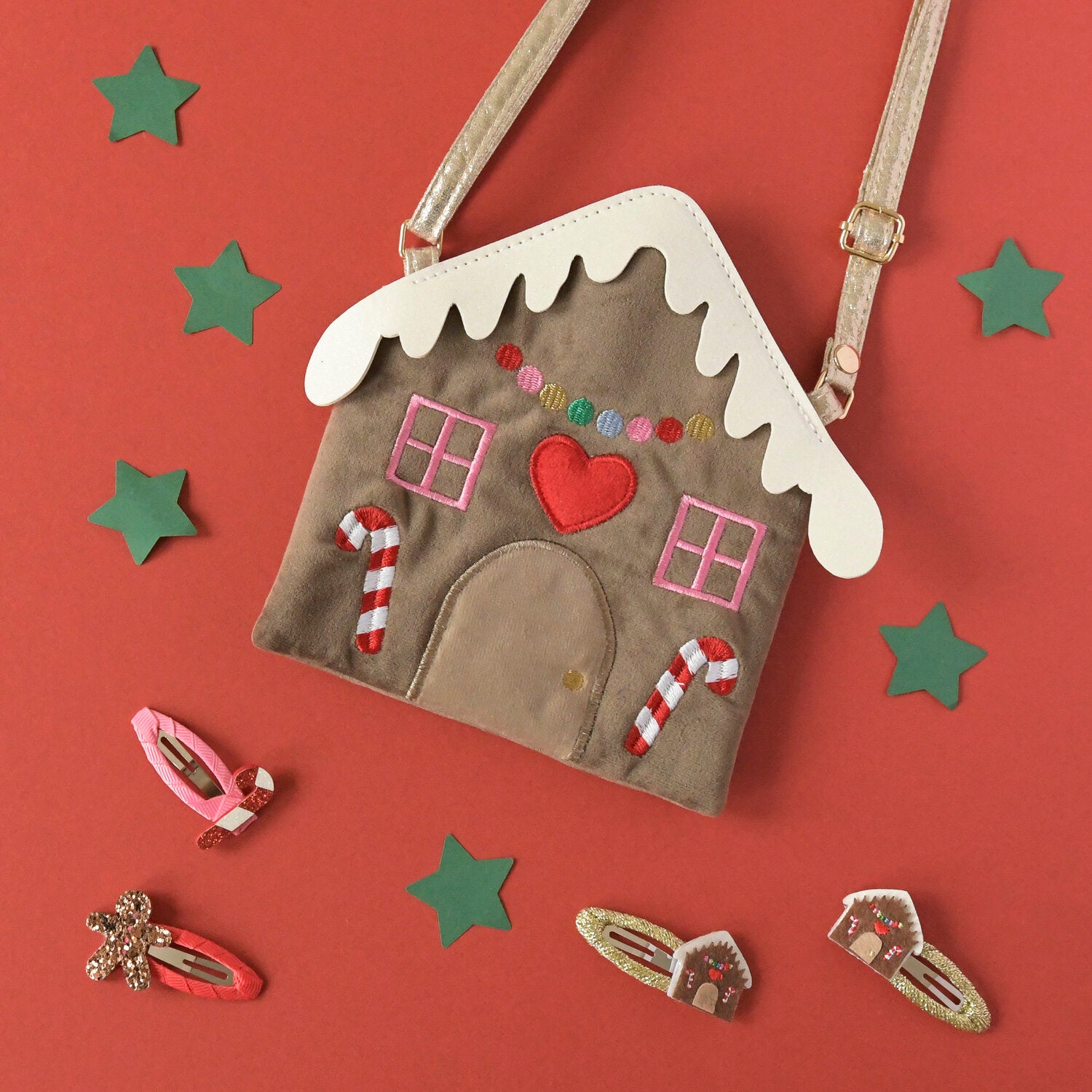 Gingerbread House Hair Clips