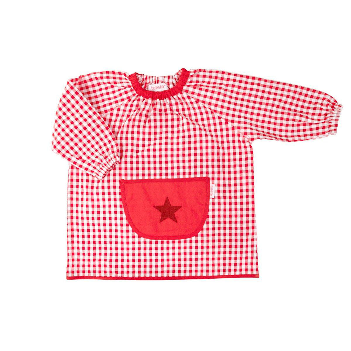 Grembiulino vichy stella, Rosso