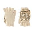 Guanti in maglia, Paillettes dorate (3-6 anni)
