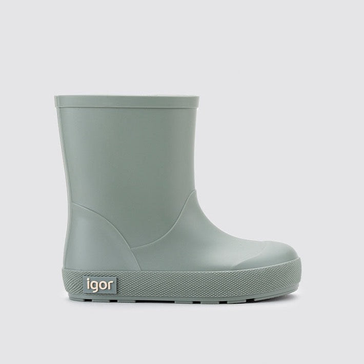 Green rubber rain boots