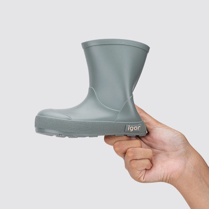 Green rubber rain boots