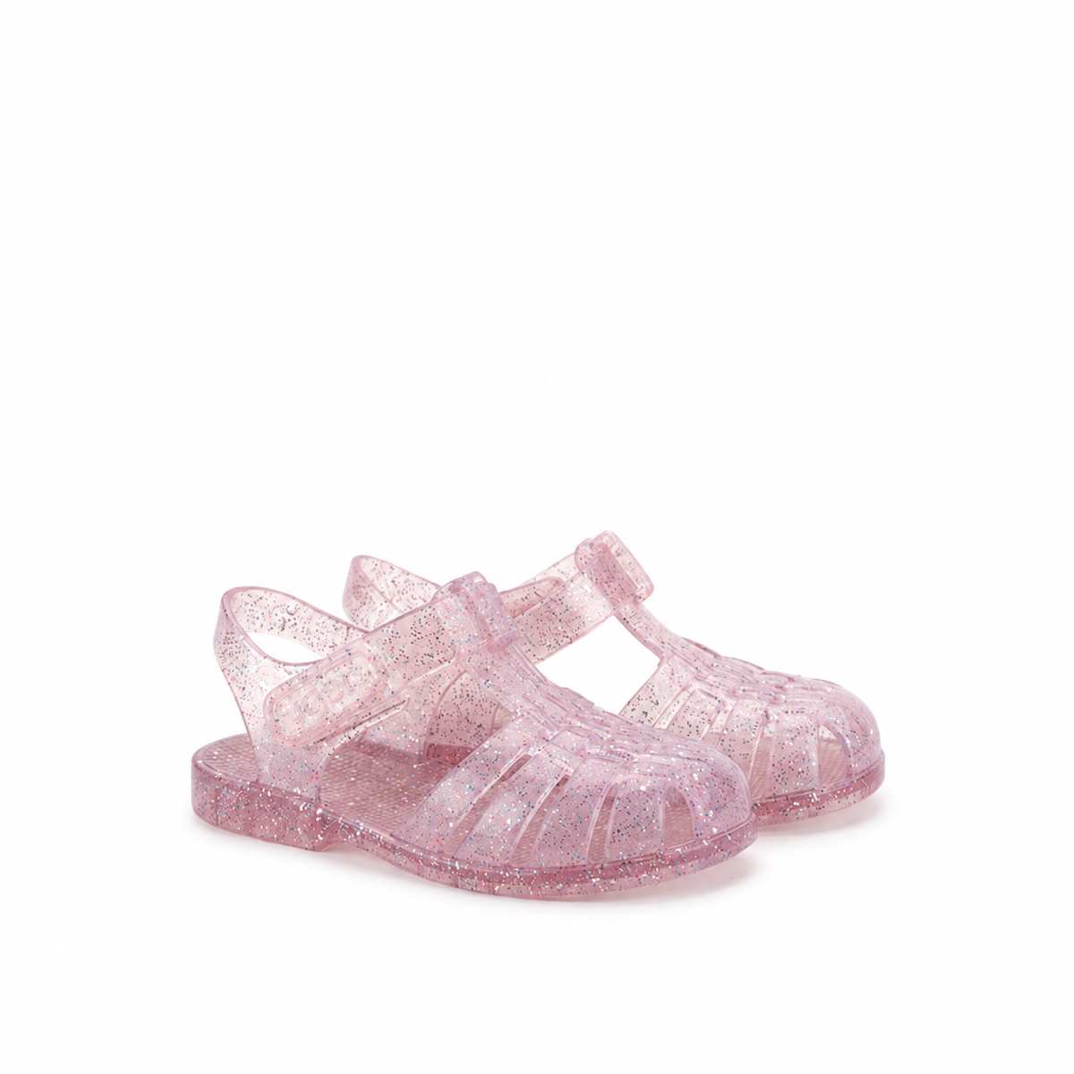 Sandali da mare trasparenti glitter, Rosa