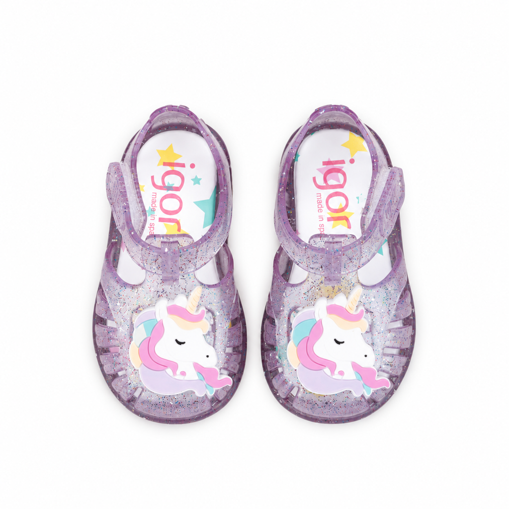 Sandali leggeri e flessibili in gomma morbida, Tobby Unicorno