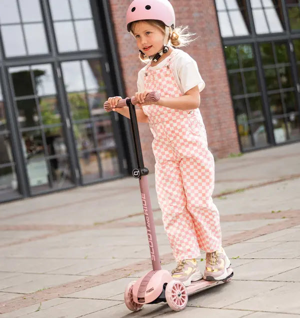 Highwaykick 3S Folding Scooter with Lights – Dual Steering System – Pink
