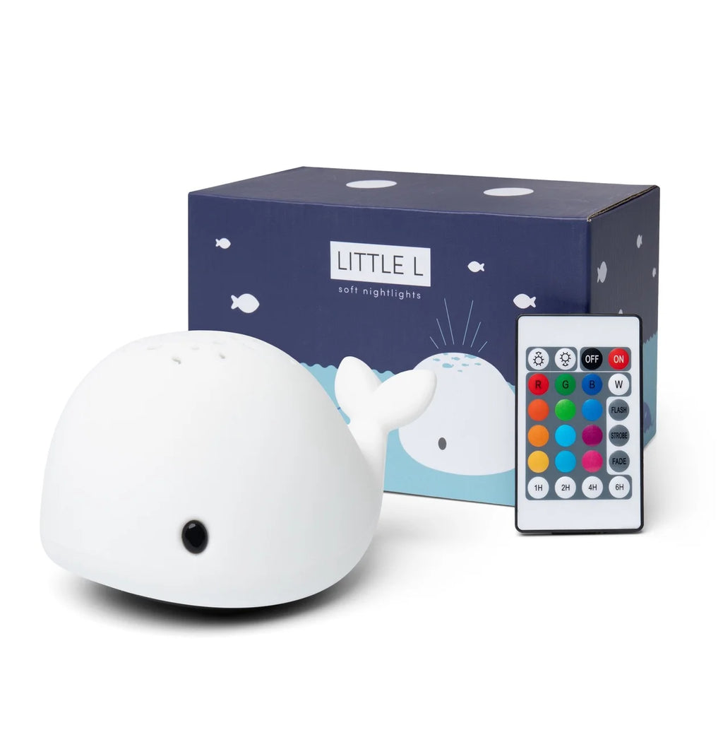 Silicone color-changing night light, Whale white