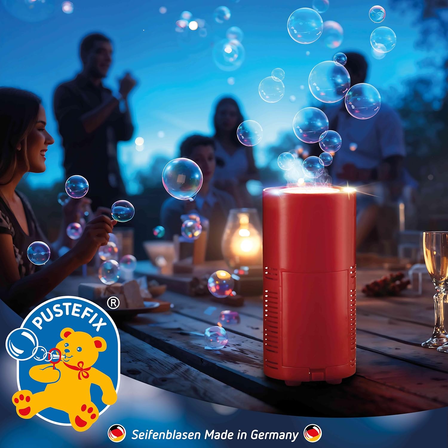 Macchina spara bolle di sapone con luci LED