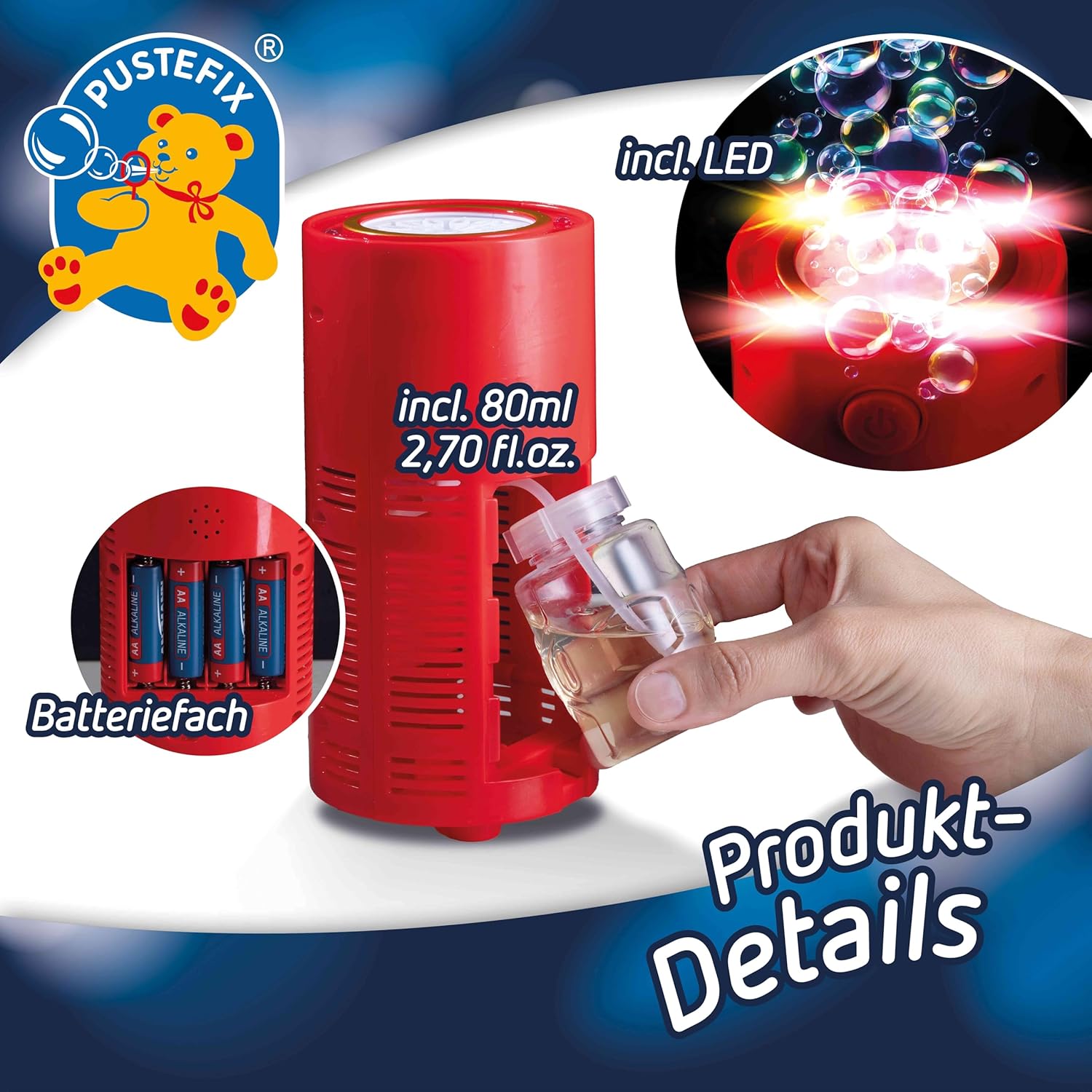 Macchina spara bolle di sapone con luci LED