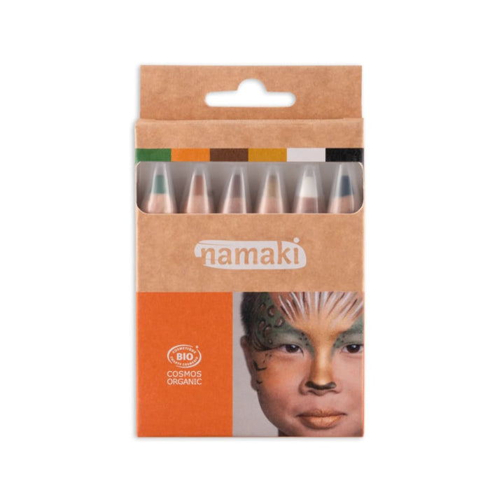 Matite bio face painting per bambini 6 colori, Fauna selvatica