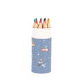 Tube of 12 small colored pencils, Airplanes