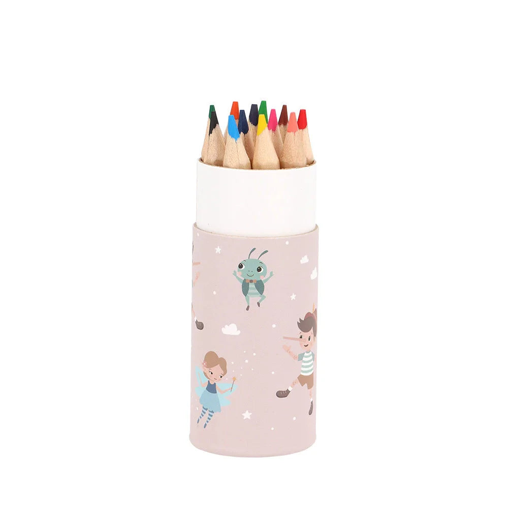 Tube of 12 small colored pencils, Pinocchio