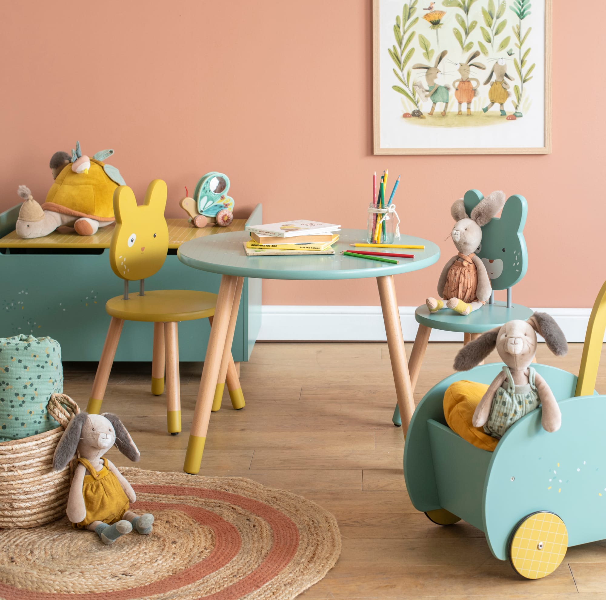Wooden chair for children, Sage Rabbit