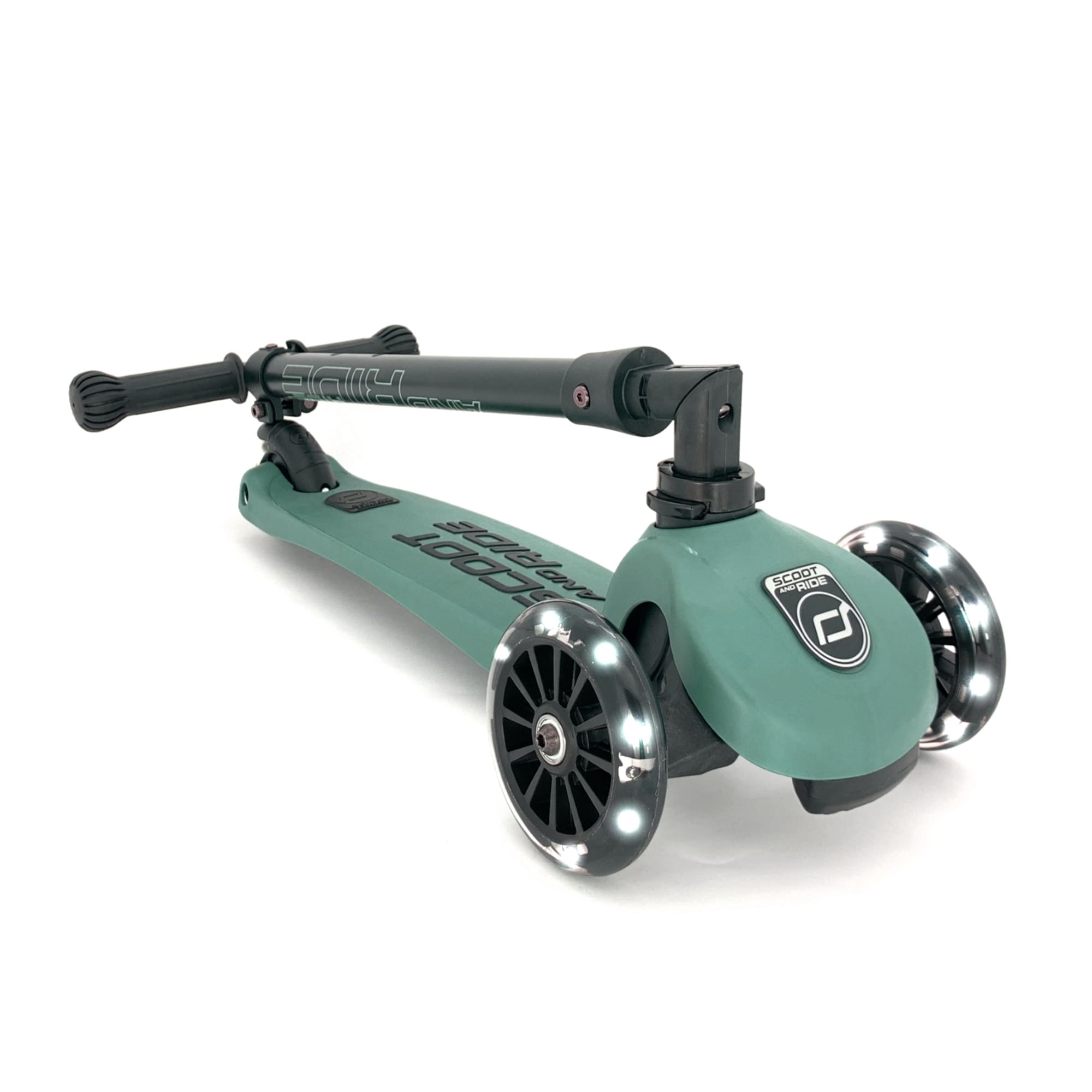 Highwaykick 3 Led Folding Scooter, Forest