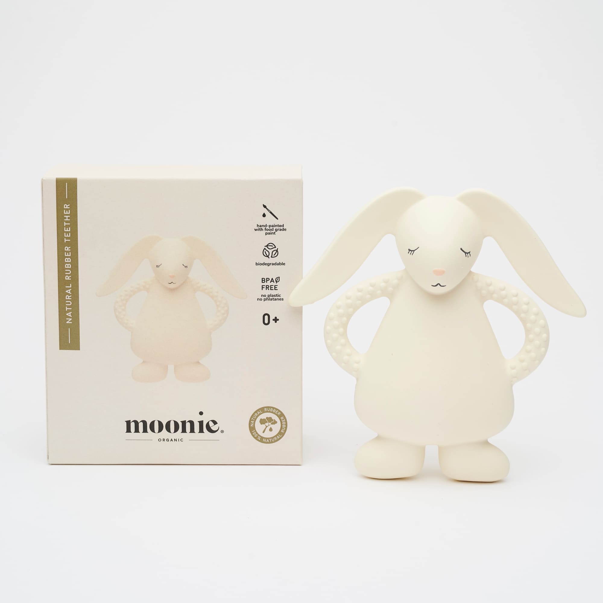 Organic natural rubber teether, Moonie cream