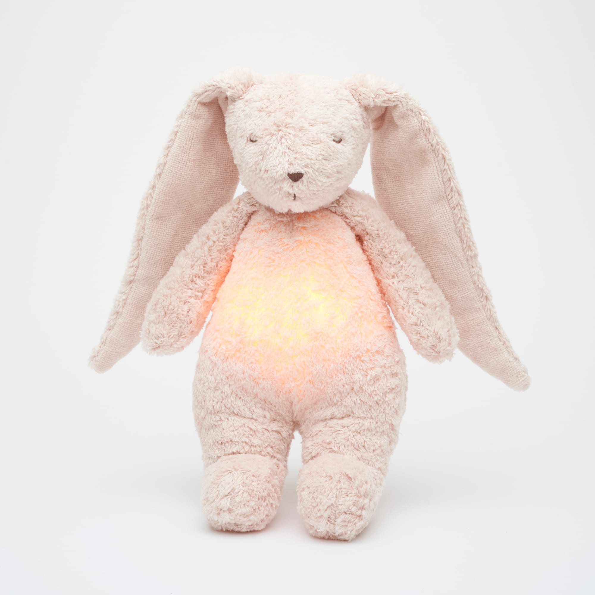 Moonie coniglio ronzante con luce cotone bio, Rose