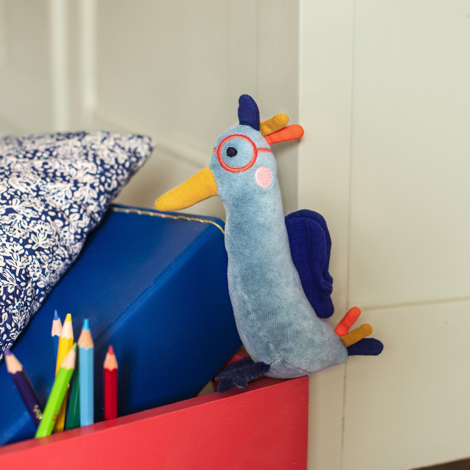Moulin Roty | Piccolo peluche Uccellino blu, Les Toupitis
