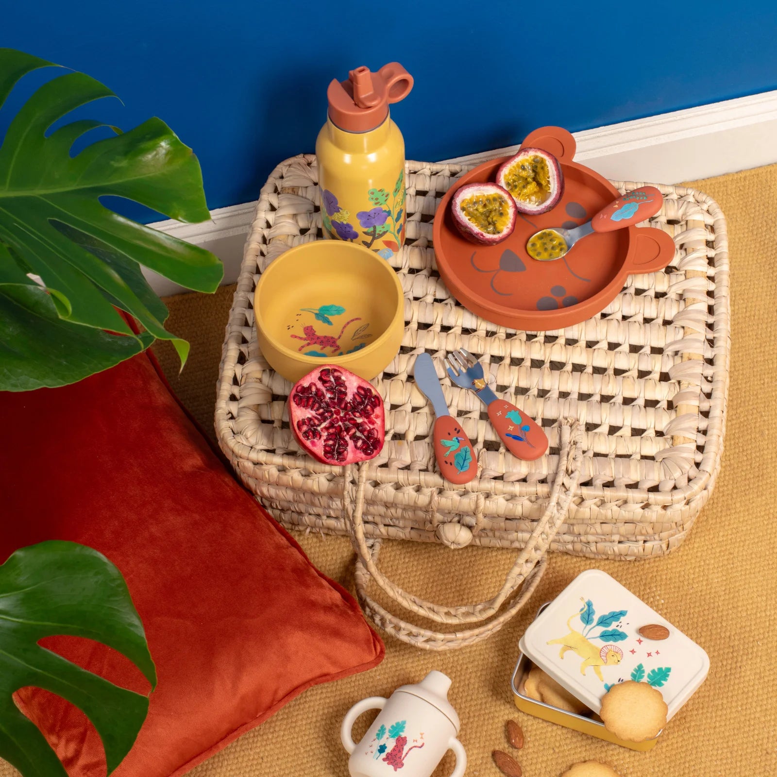 Set posate in silicone e acciaio inox, La foresta Mawa