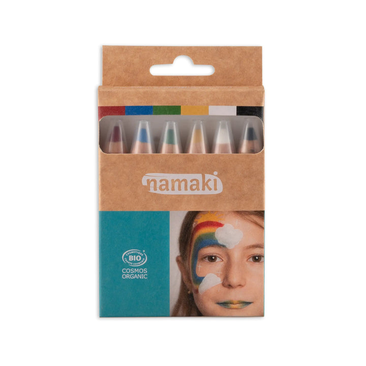 Matite bio face painting per bambini 6 colori, Arcobaleno