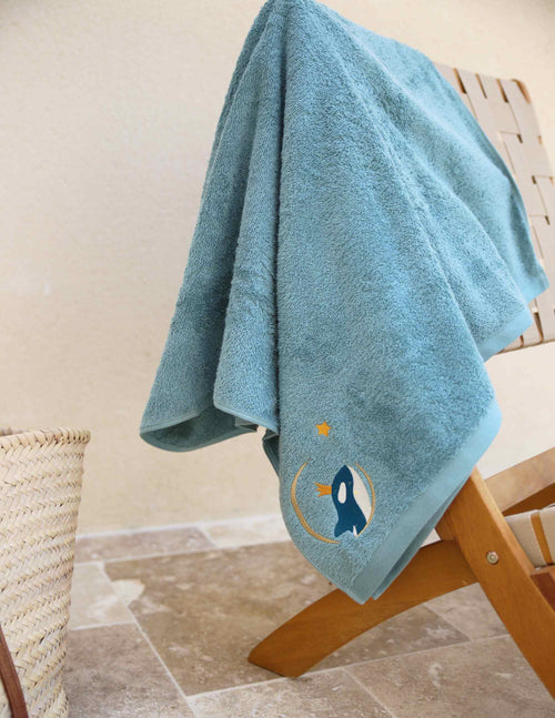 Asciugamano personalizzabile 70 x 140 Oceano, Oiseau Bateau