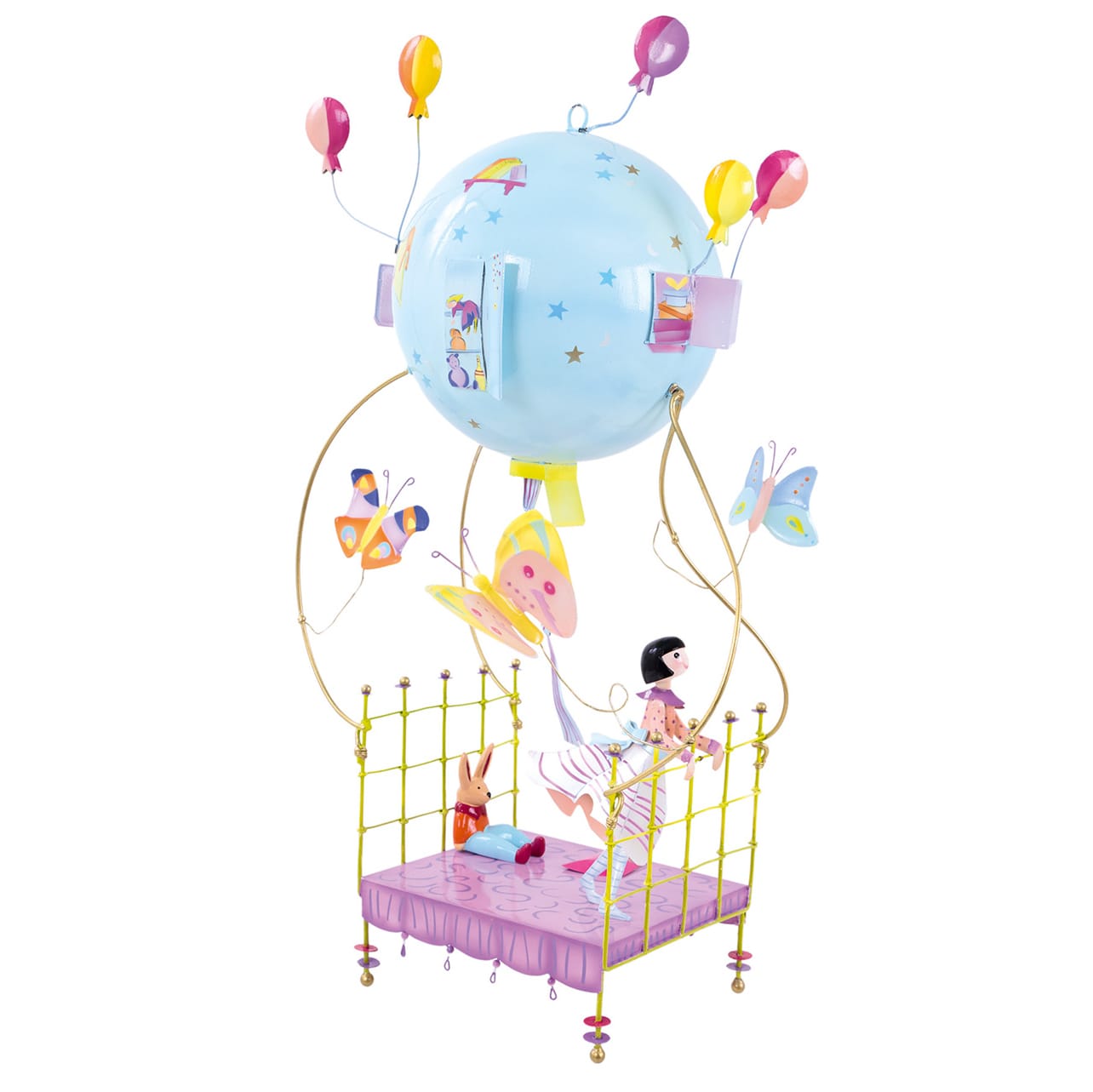 Giostrina mobile in metallo, Bambina nel letto volante - Oiseau Bateau