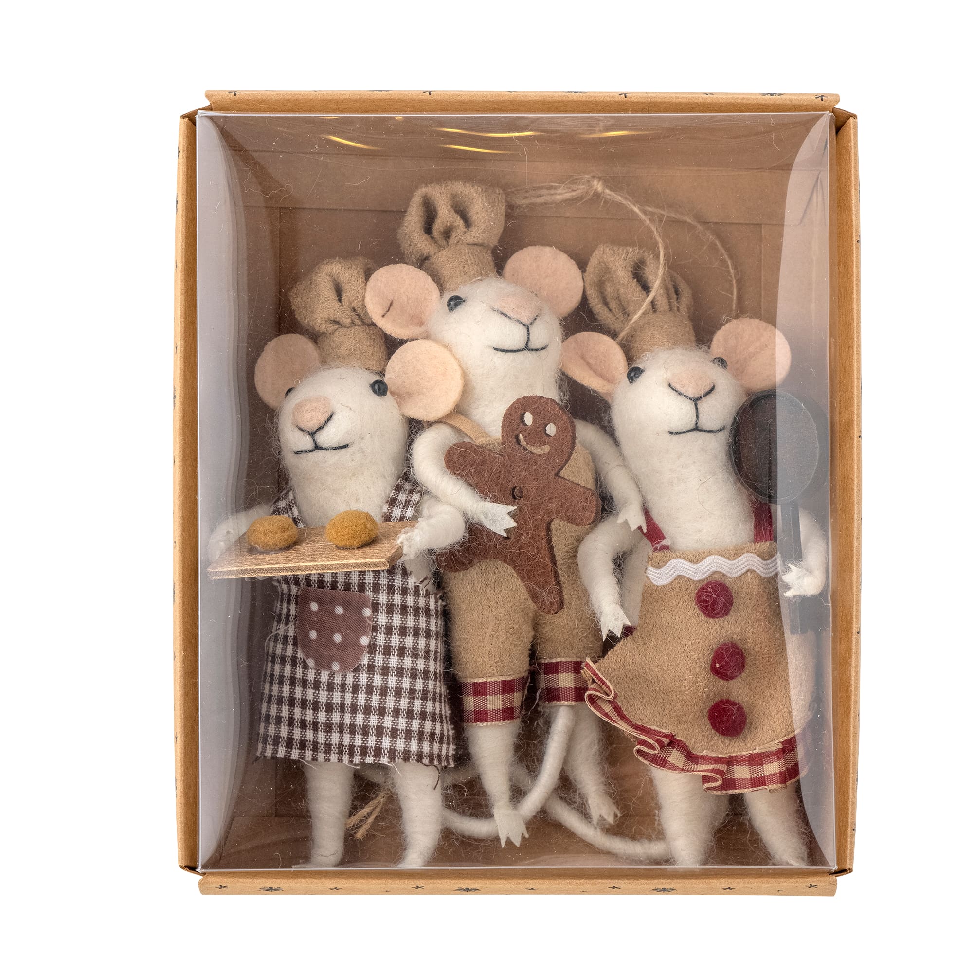 Christmas Ornament, Set of 3 Chef Mice