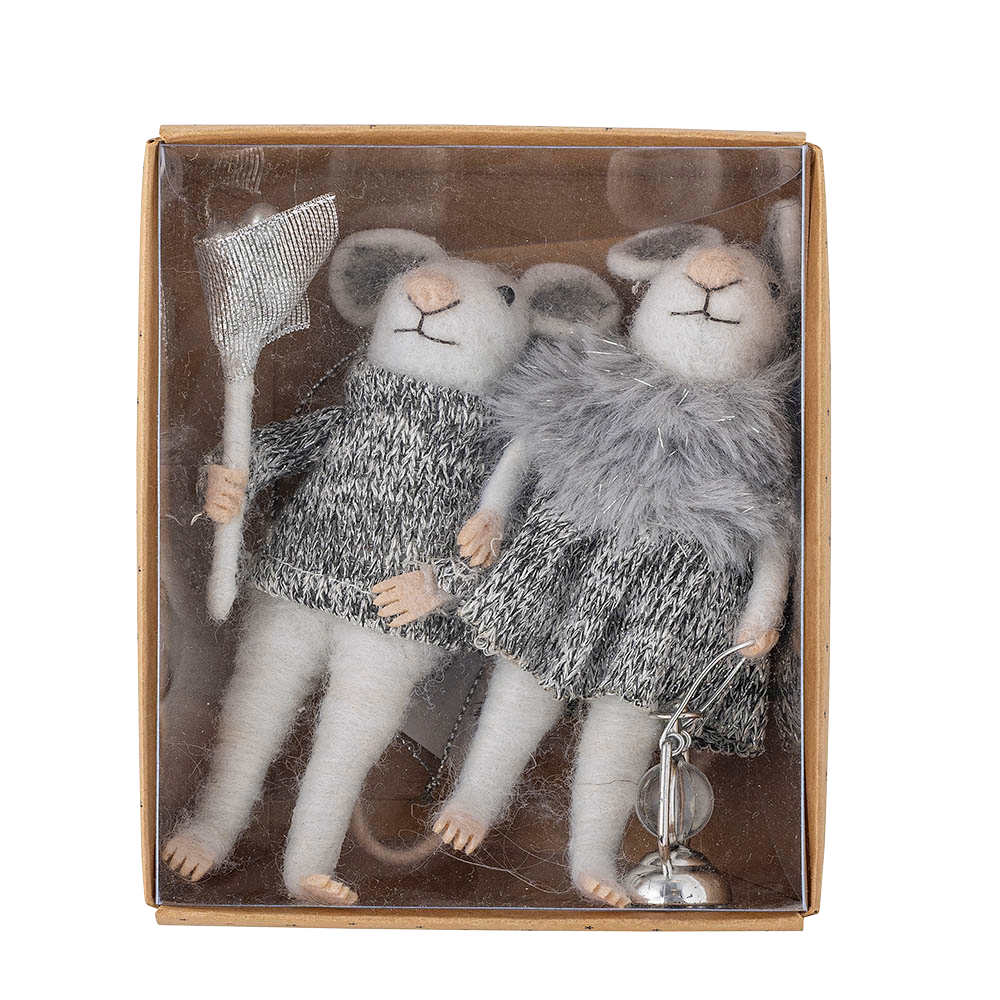 Christmas Ornament, Set of 2 Winter Mice