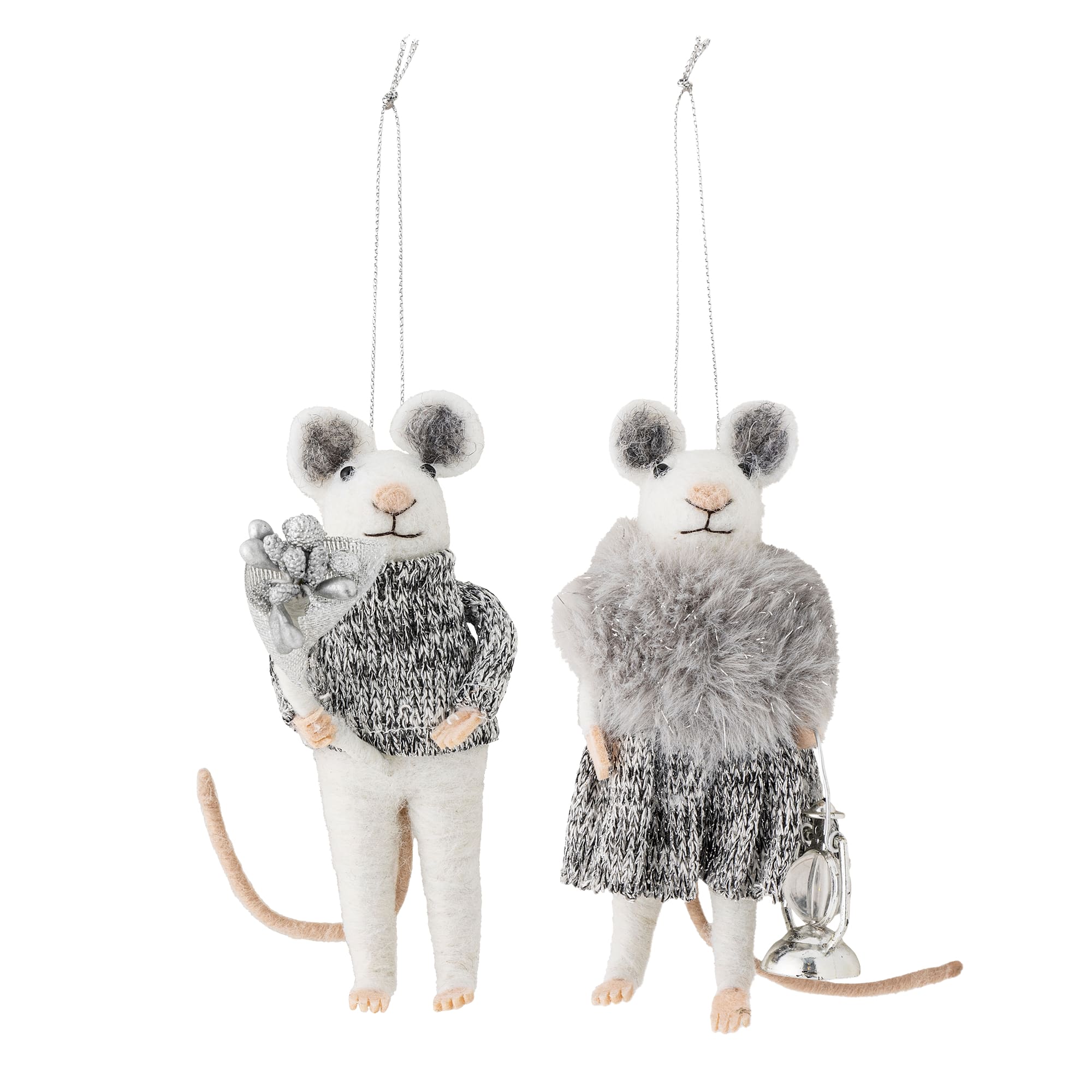 Christmas Ornament, Set of 2 Winter Mice