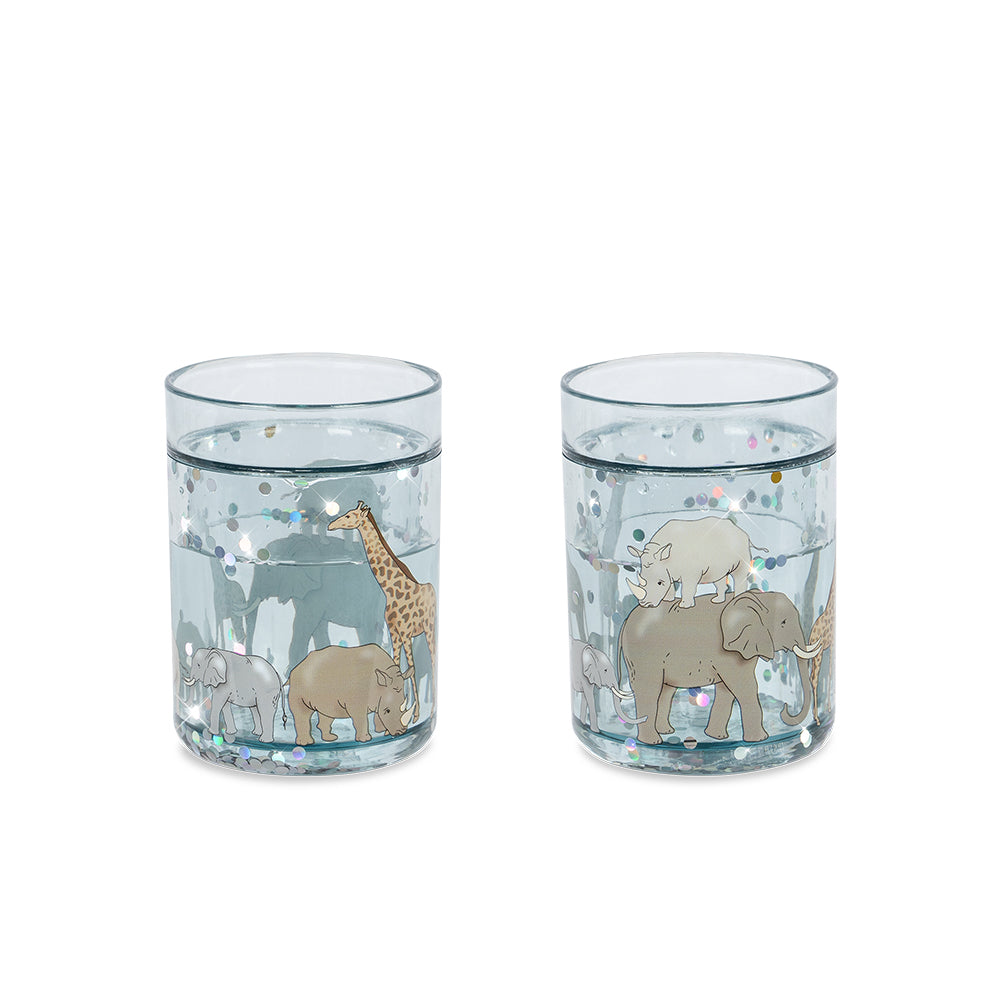 Bicchieri glitter safari, 2pz | Konges Sløjd