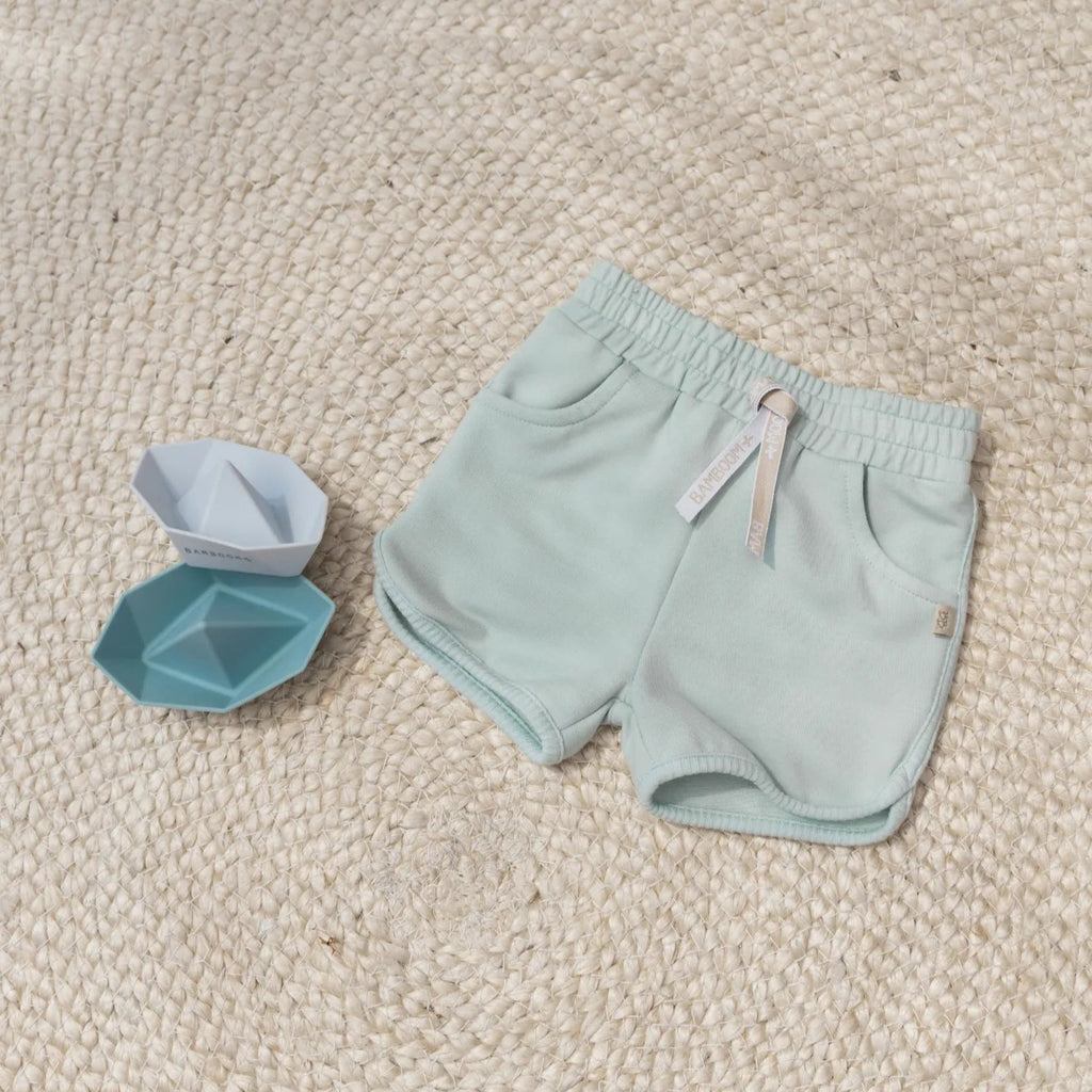 Pantaloncino in bambù cotone bio, Water petrol