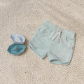 Organic cotton bamboo shorts, Water petrol