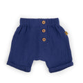 Navy Blue Cotton Muslin Shorts, Nahel