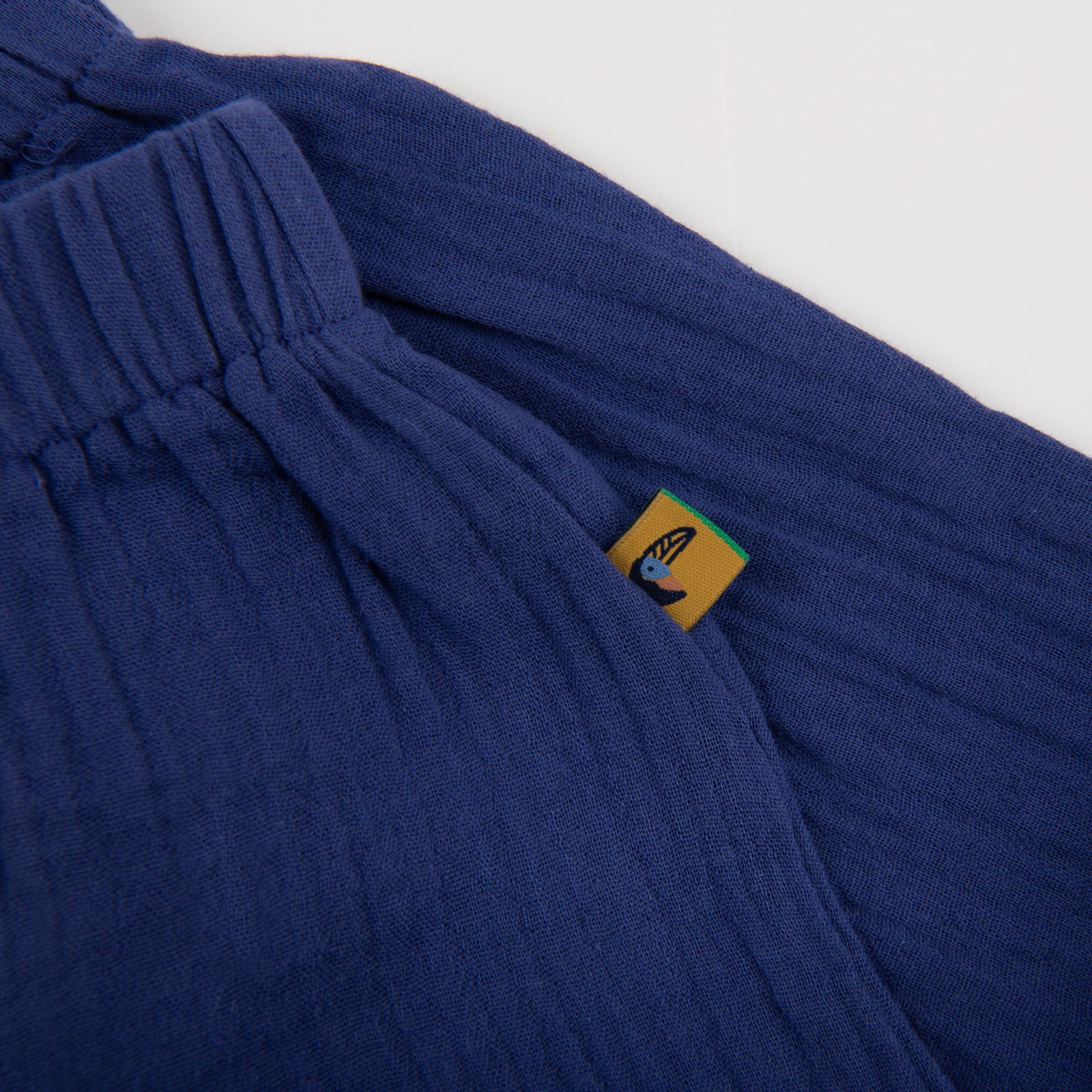 Navy Blue Cotton Muslin Shorts, Nahel