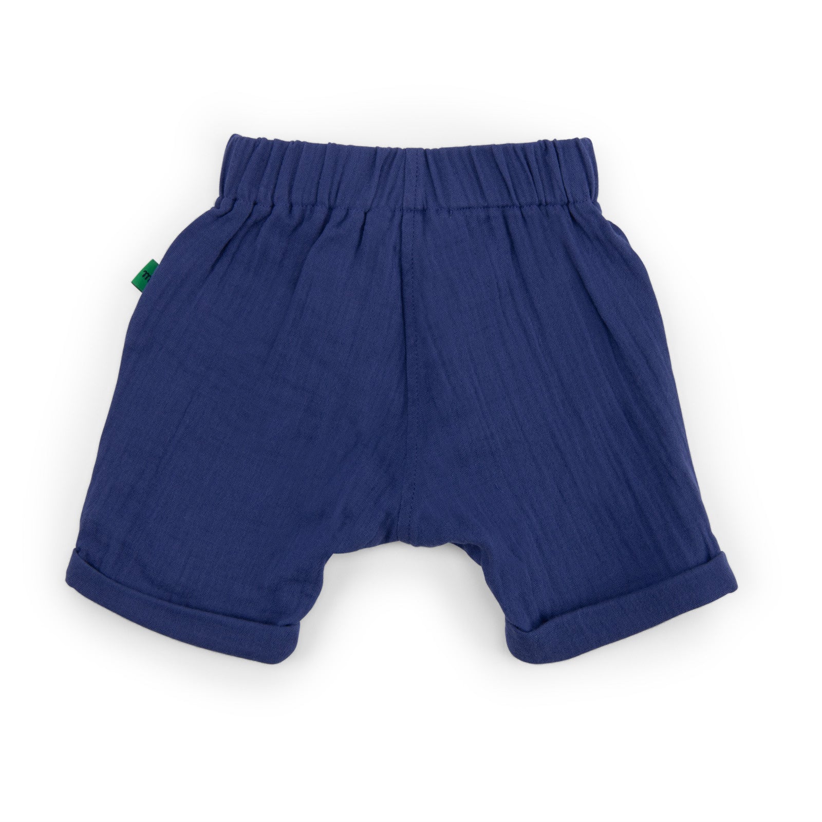 Navy Blue Cotton Muslin Shorts, Nahel