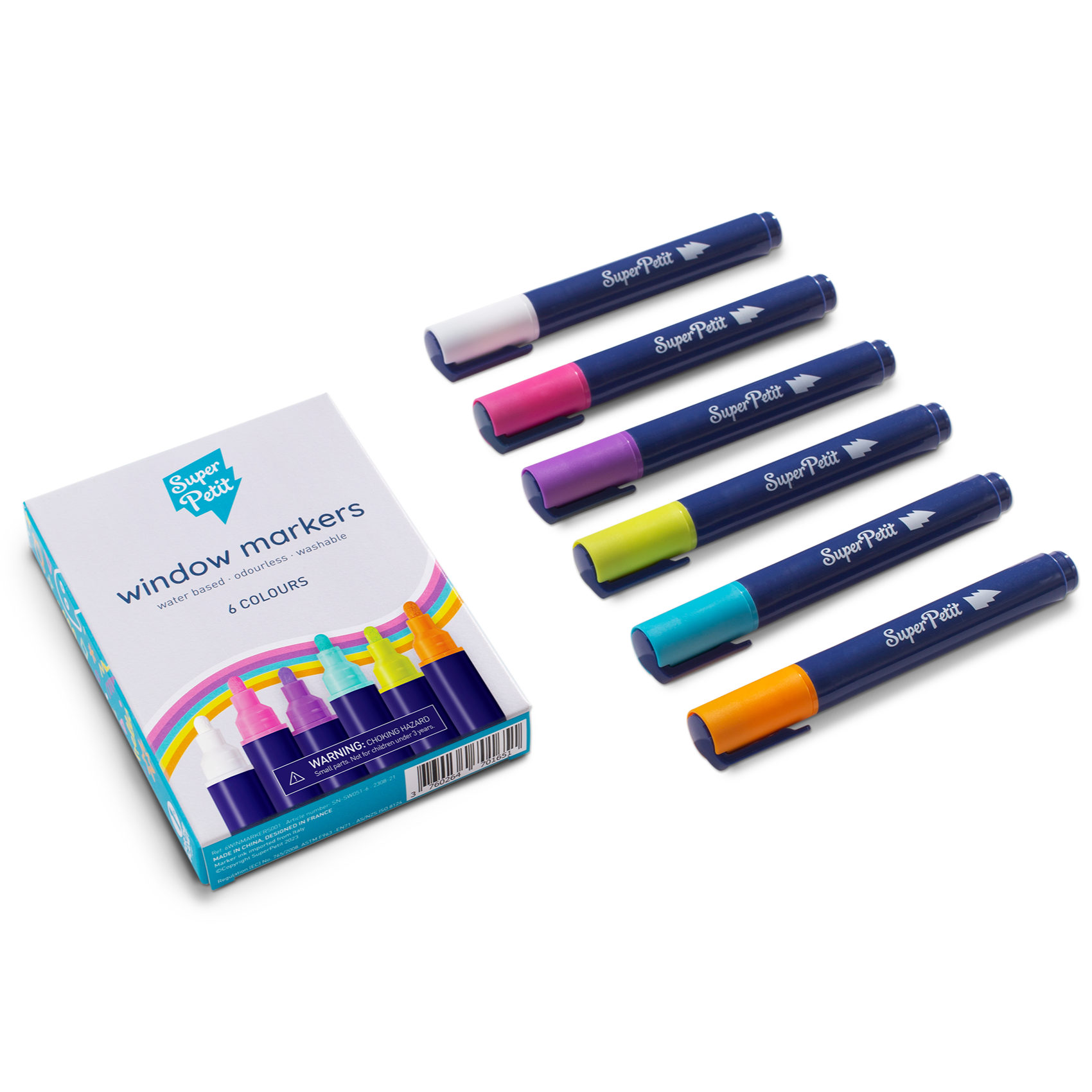 Set of 6 Erasable Glass and Mirror Markers