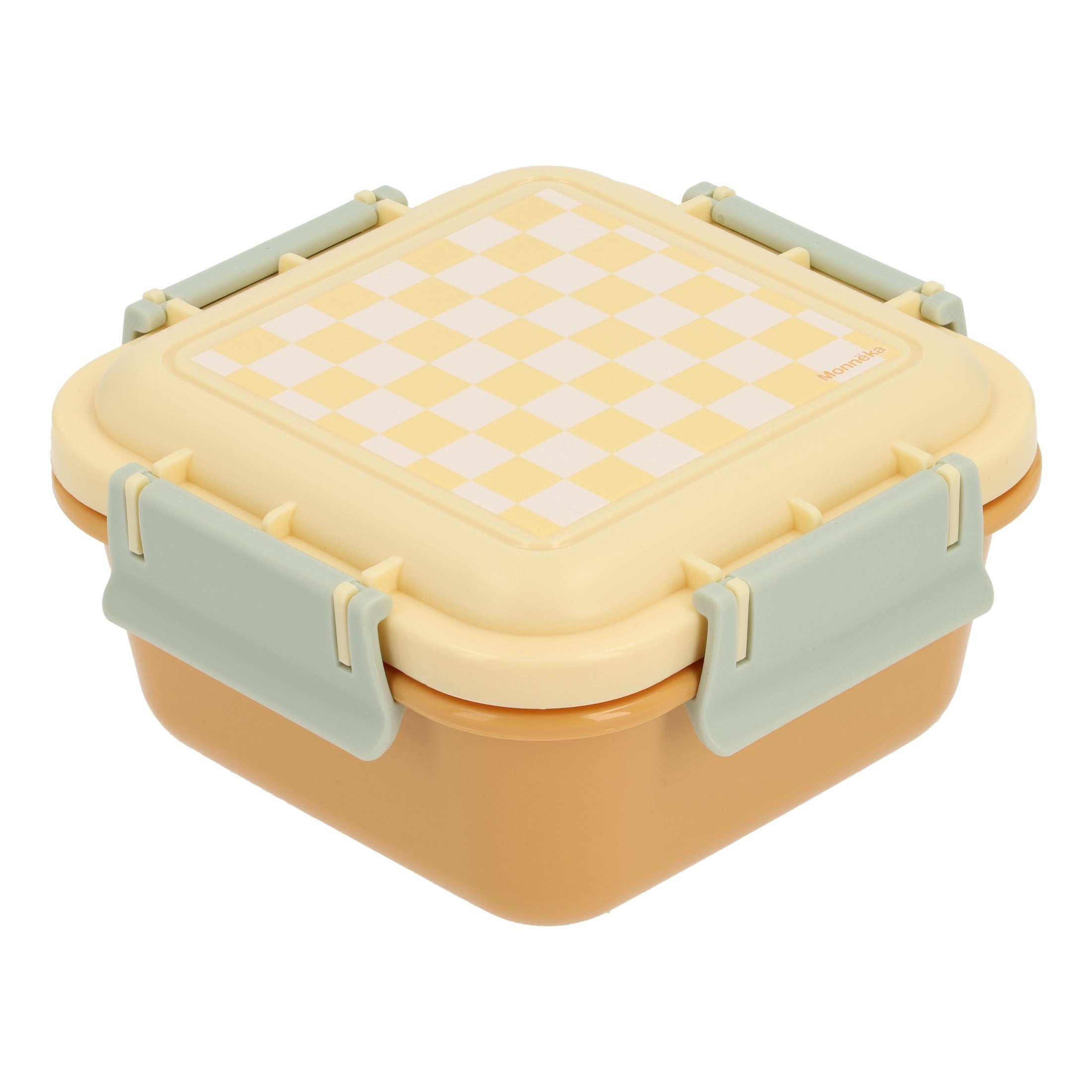 Porta pranzo grande con contenitore, Quadretti giallo