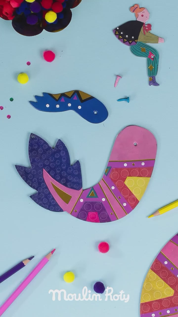 Build-and-decorate dragon pom-pom kit