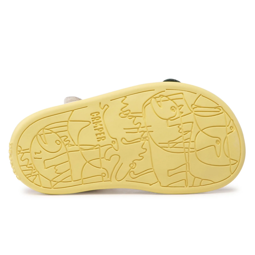 Sandali pelle bianche fiori per bambini, Twins Primi passi Camper