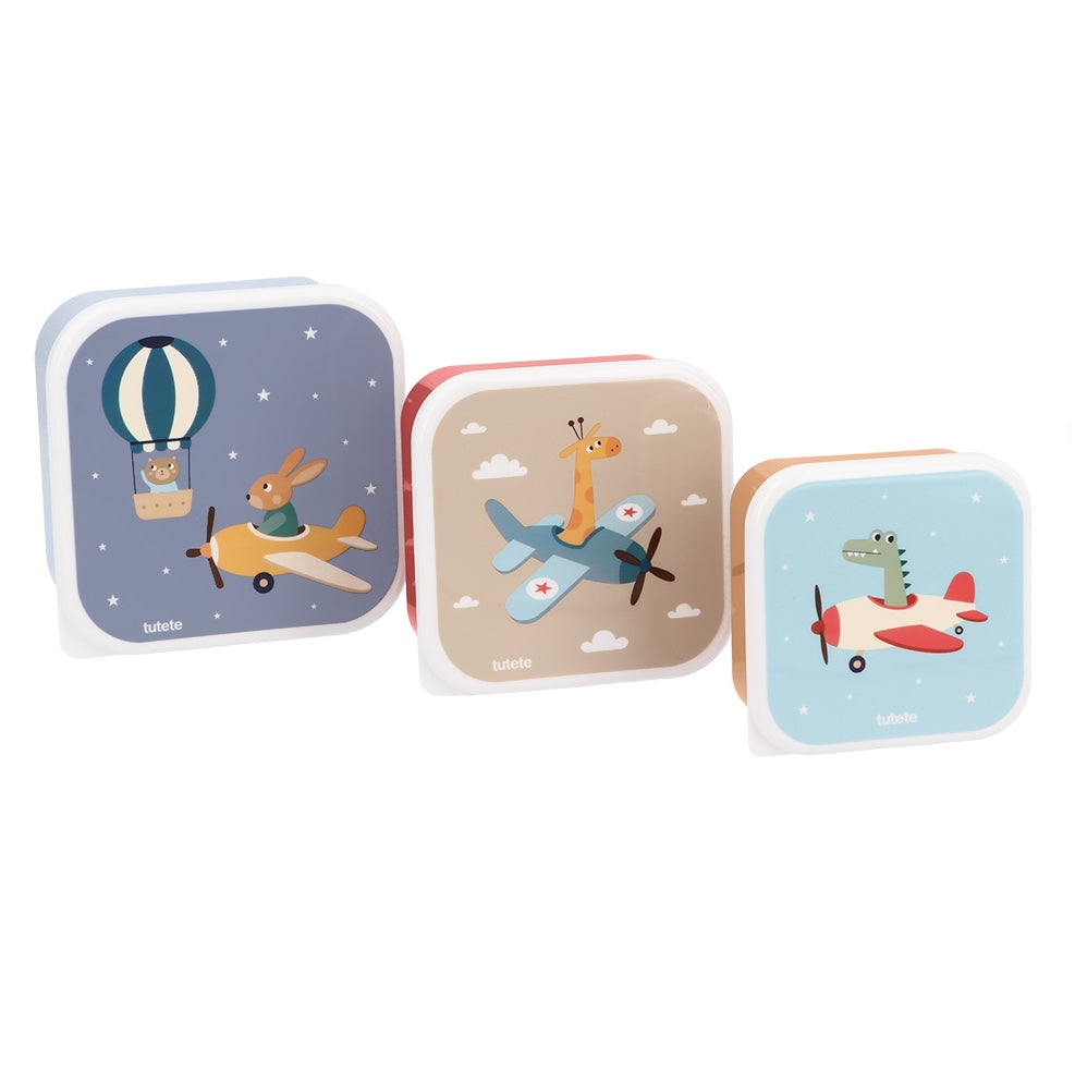 Set di 3 scatole per alimenti, Aerei