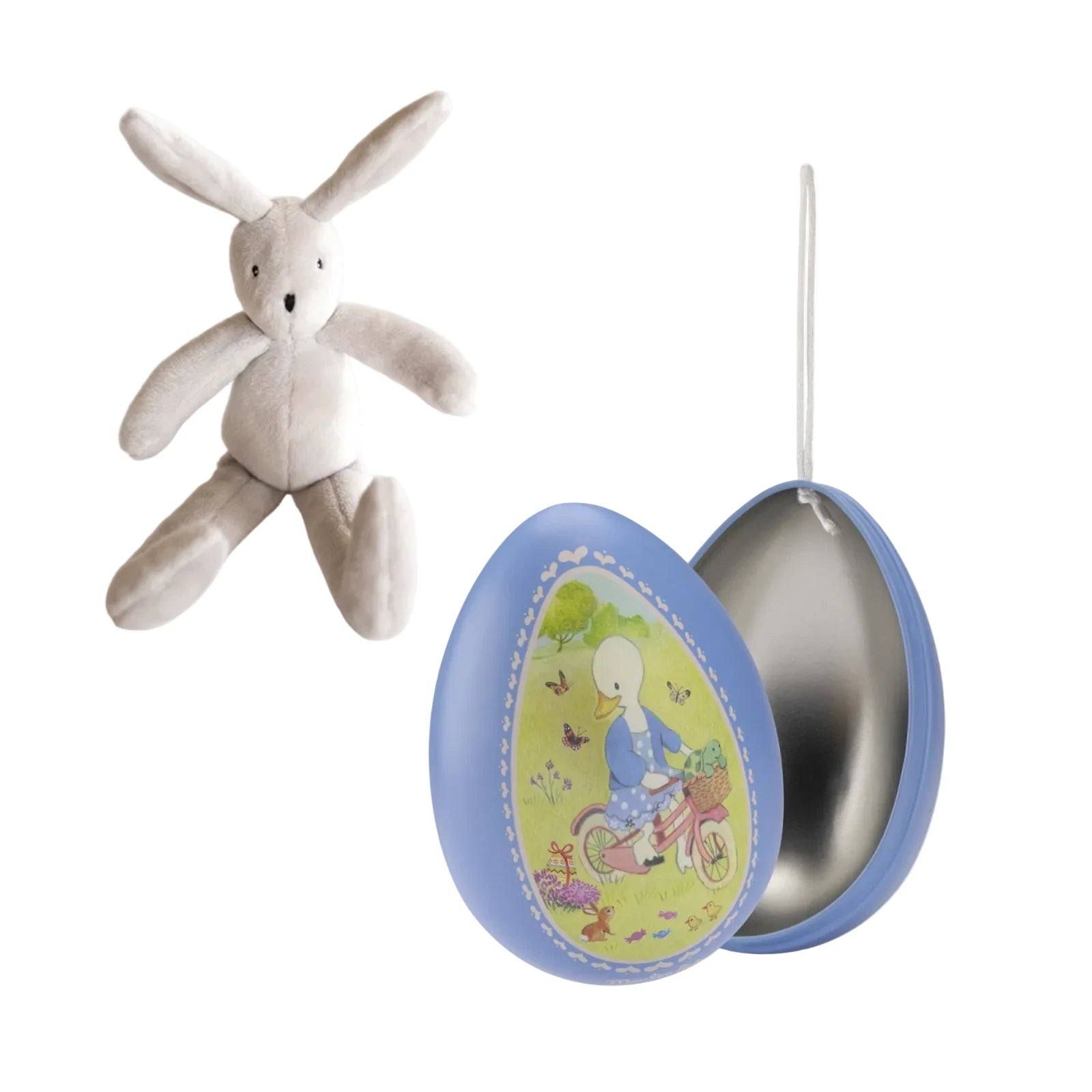 Coniglio piccolo peluche in uovo di metallo Moulin Roty