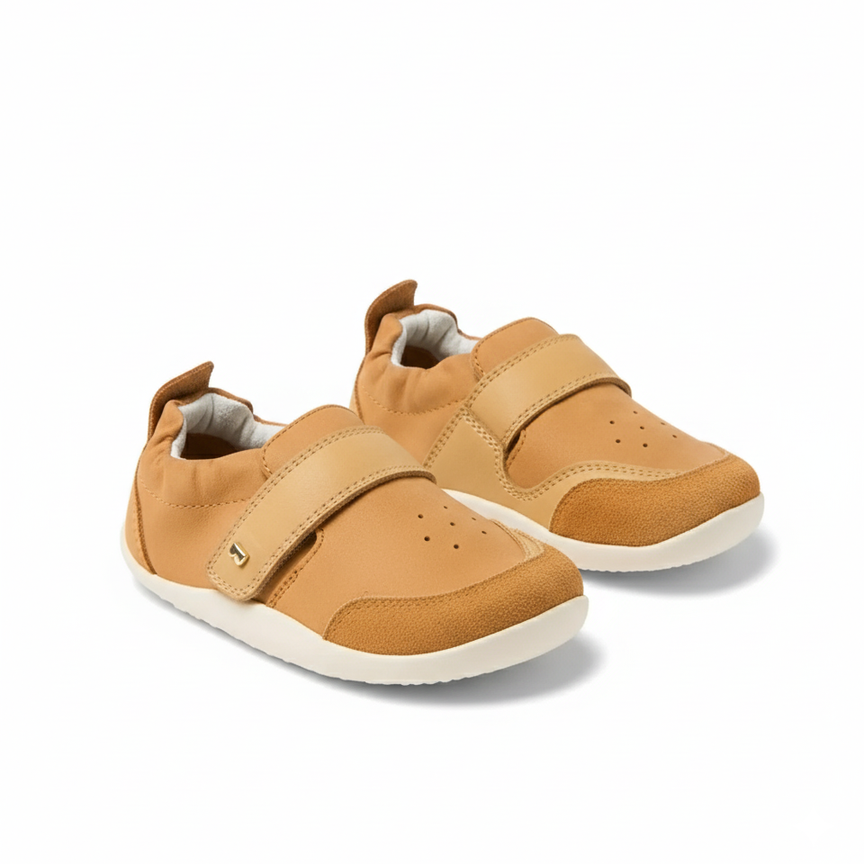 Leather first-step shoes, Xplorer Ripple Pumpkin