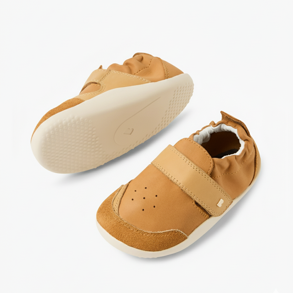 Leather first-step shoes, Xplorer Ripple Pumpkin