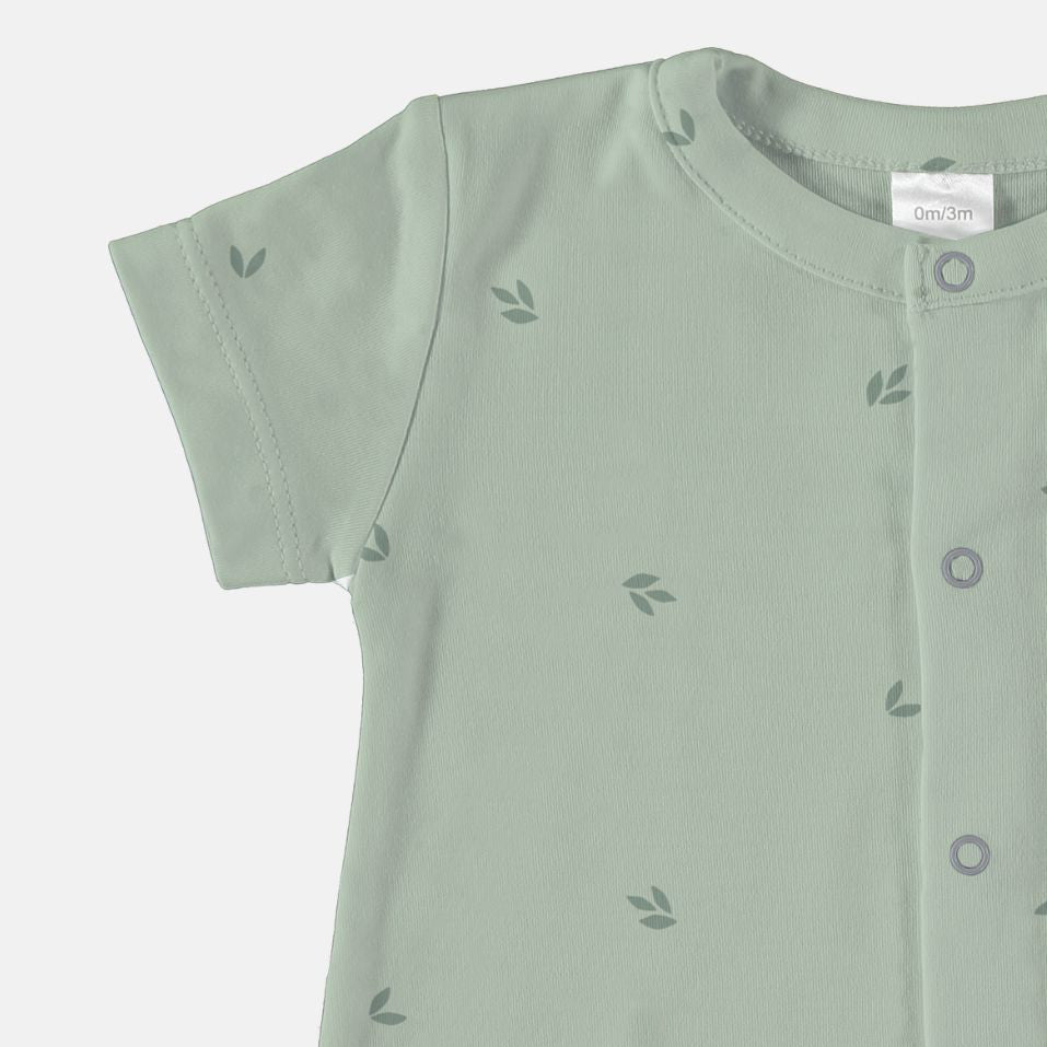 Summer romper in Laurel aqua pima cotton