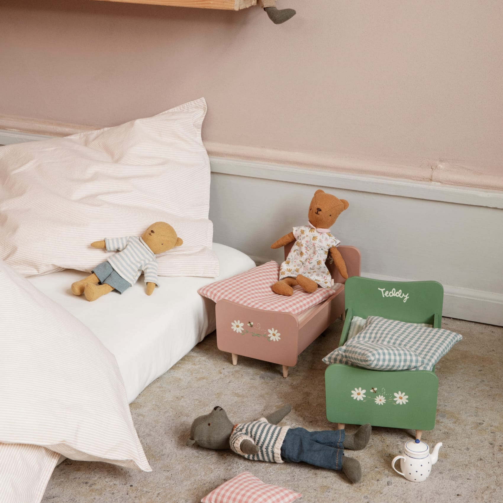 Maileg | Letto in legno, mini - Rosa