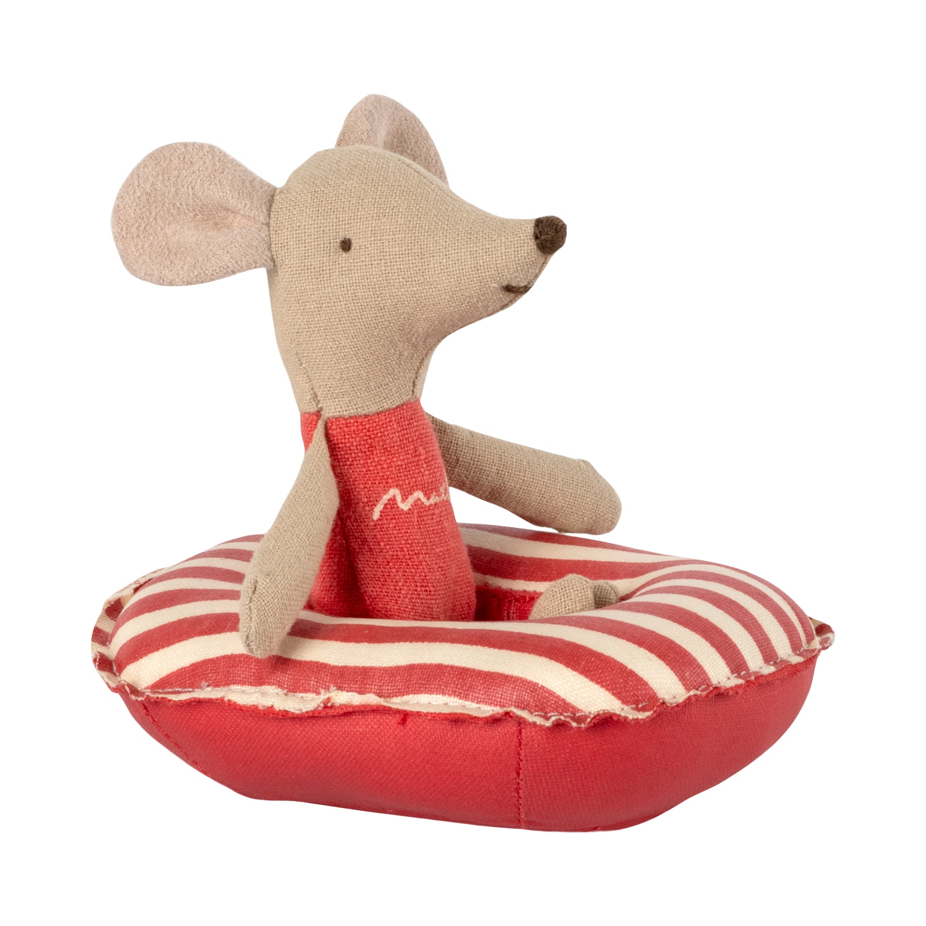 Maileg | Mini Gommone Righe, Rubber Boat Small Mouse Red Stripe