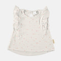 Tiny rose pima cotton ruffled t-shirt