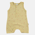 Citric yellow pima cotton sleeveless romper