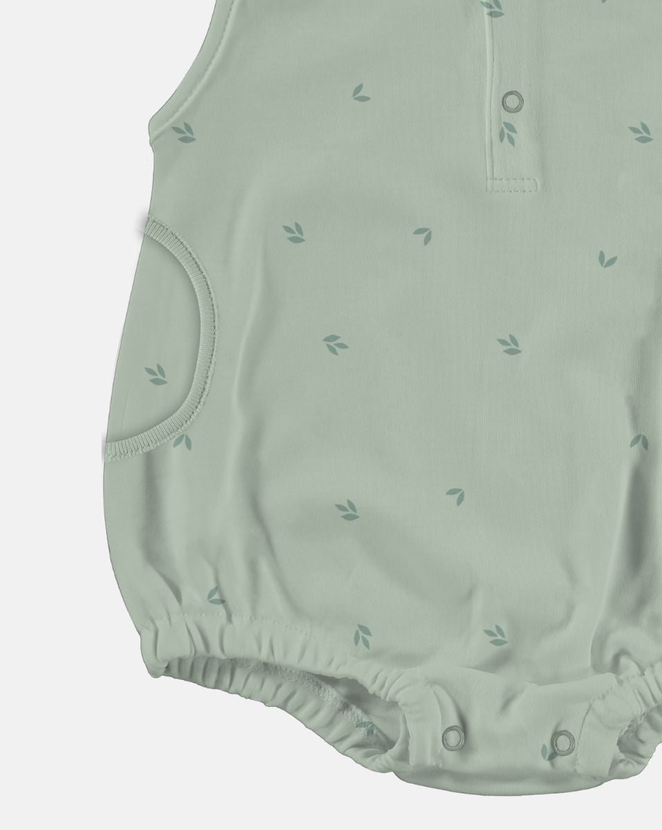 Laurel aqua sleeveless romper